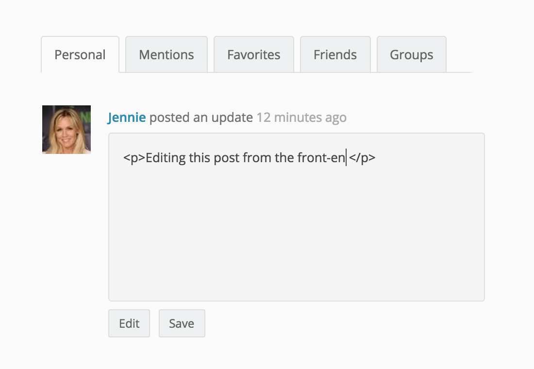 BuddyPress Edit Activity