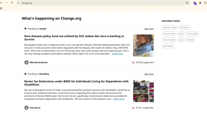 Social Good Communities example- change.org