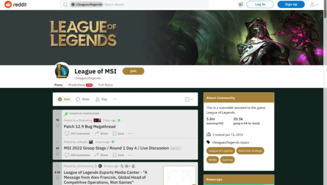 Gaming Communities Example- League of Legends