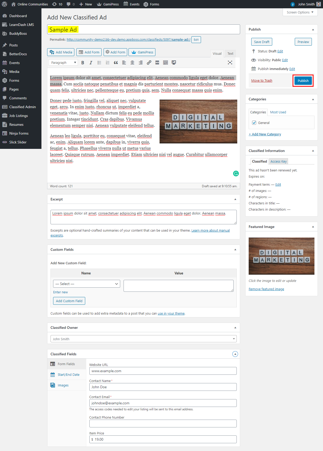 AWCP   Creating a new ad