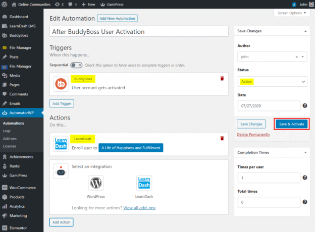 AutomatorWP + BuddyBoss Integration | BuddyBoss