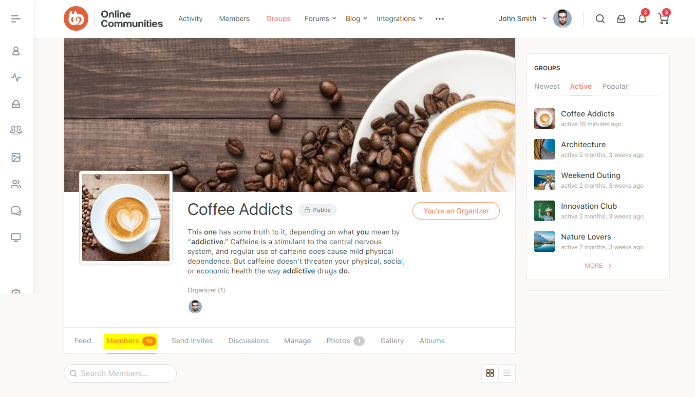 BP Default Group Tab   Default tab preview for a group
