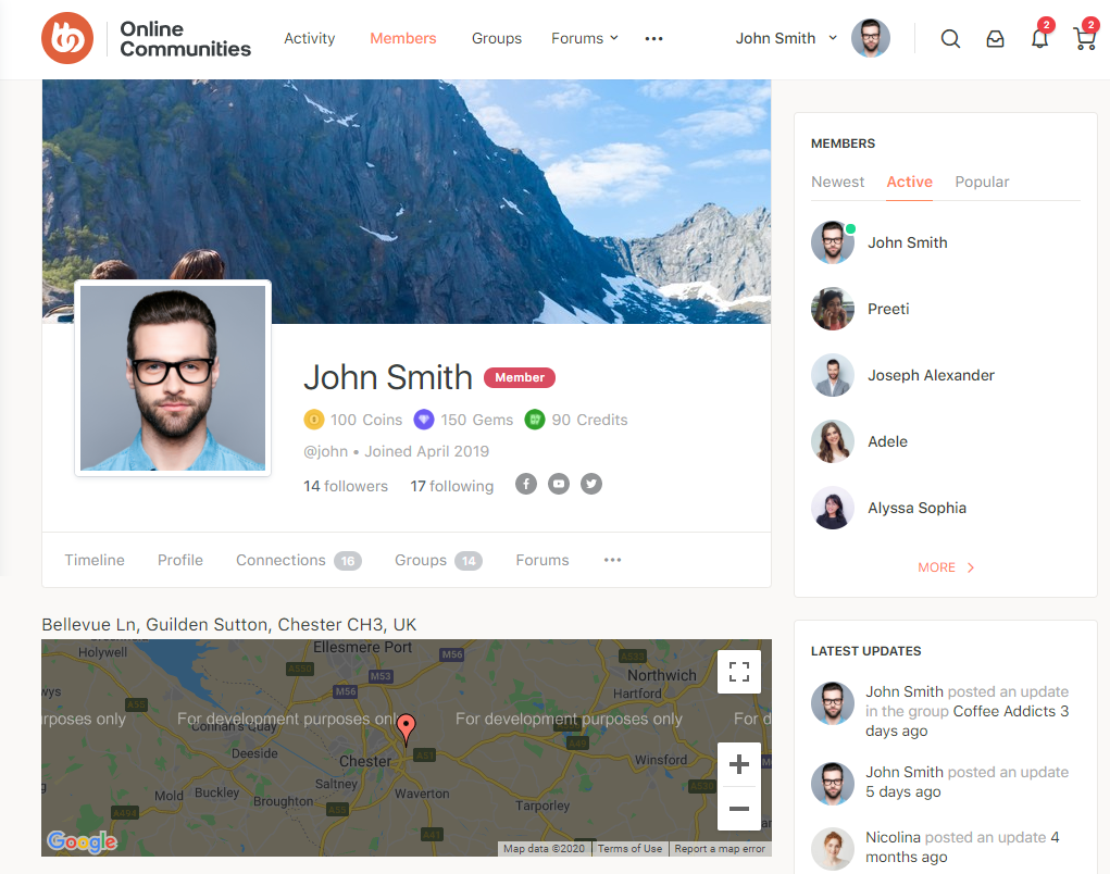 BP Maps for Members   Location tab on a user's profile