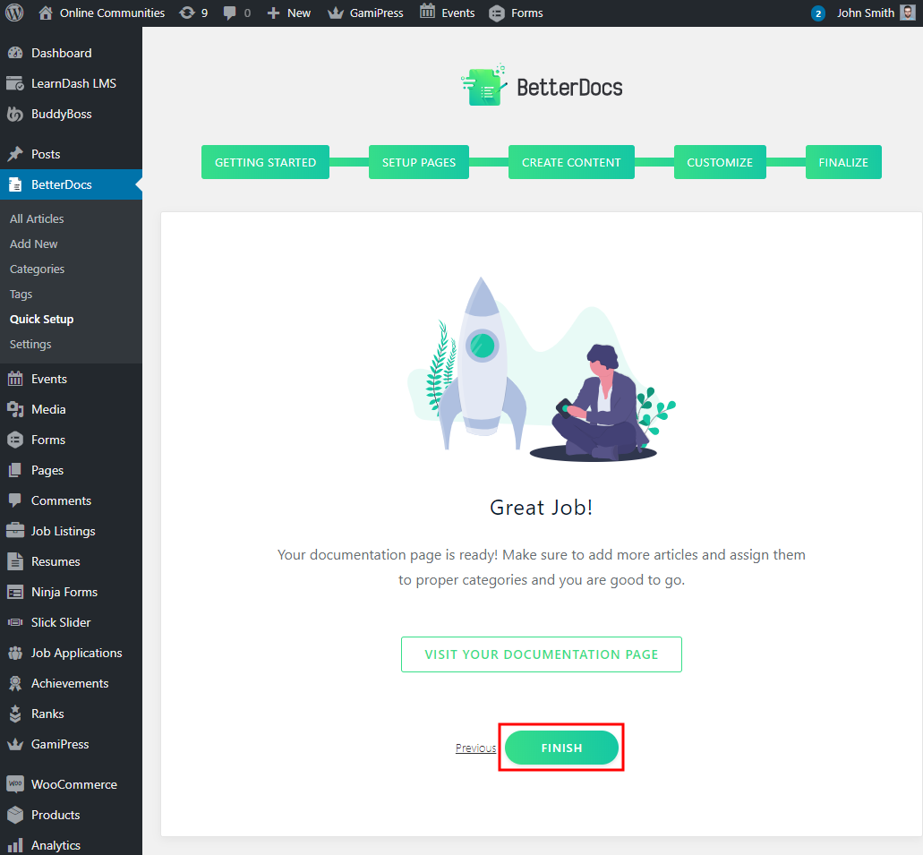Betterdocs Setting Up The Plugin 2 | BuddyBoss BetterDocs Setting up the plugin final step