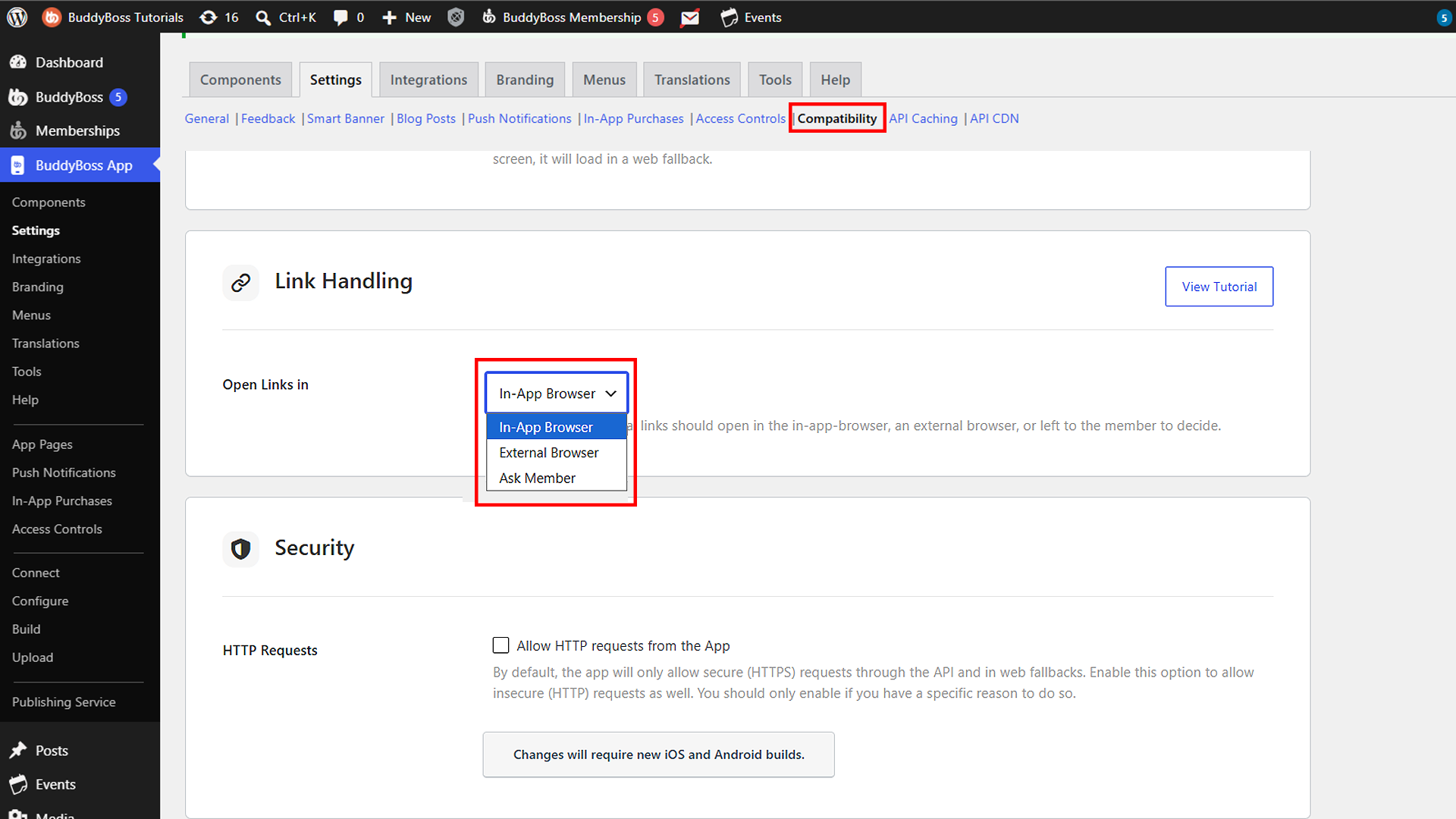 BuddyBoss App Link Handling