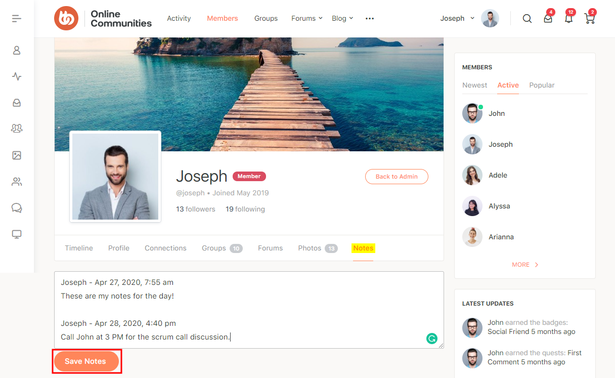 BuddyNotes   Creating and saving notes