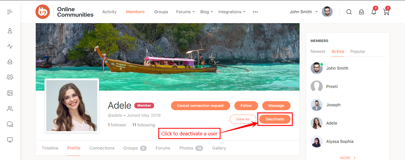 BuddyPress Deactivate Account   Activating or Deactivating a user from the frontend