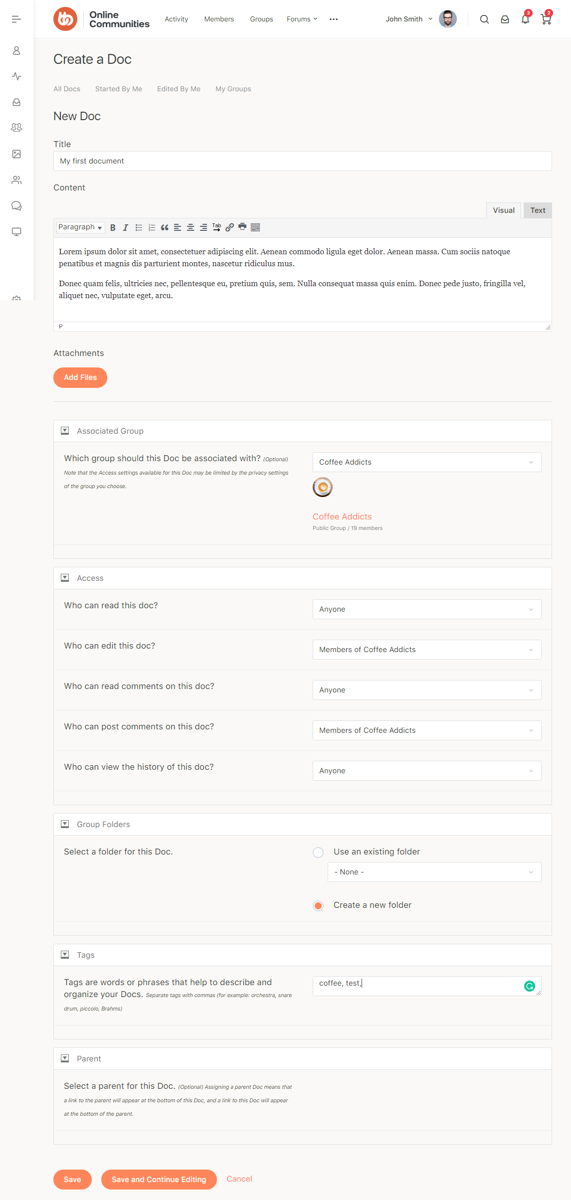 Buddypress Docs Creating A New Doc | BuddyBoss BuddyPress Docs Creating a new doc