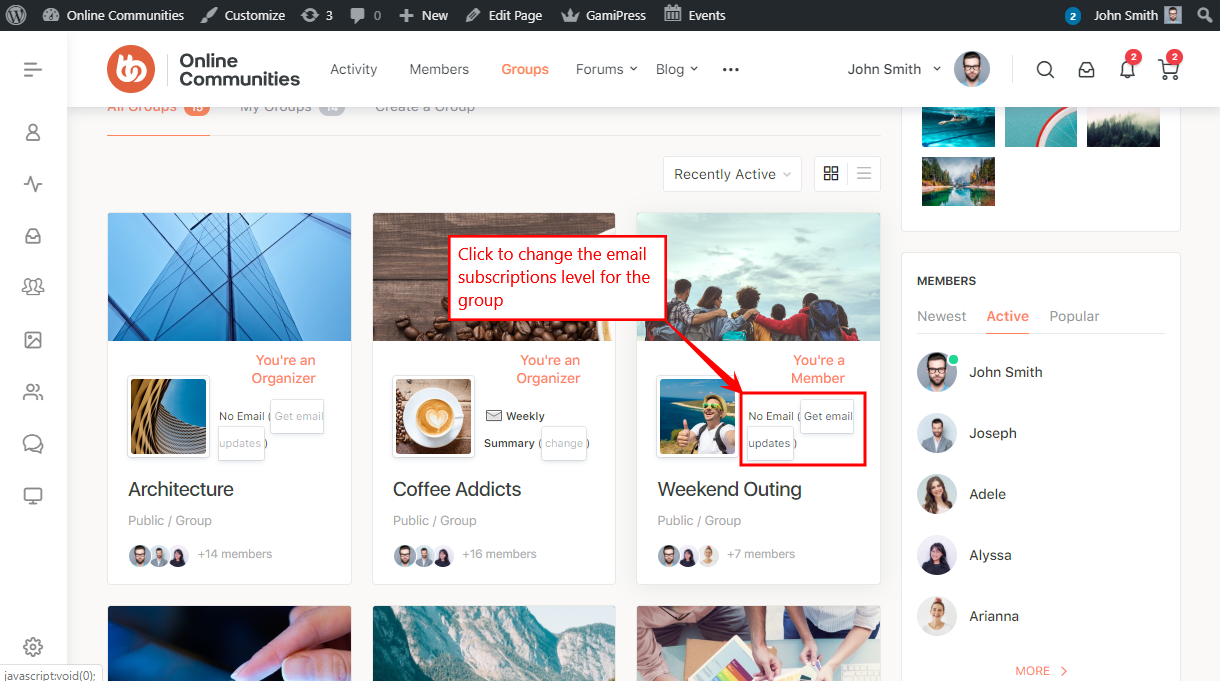 Buddypress Group Email Subscription Changing The Email Subscription Level Of A Group | BuddyBoss BuddyPress Group Email Subscription Changing the email subscription level of a group