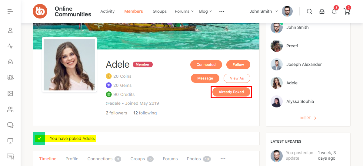 BuddyPress Poke   Poked notification