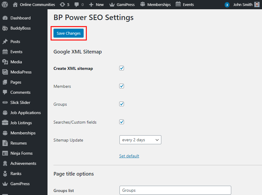 BuddyPress Power SEO   Setting up the plugin