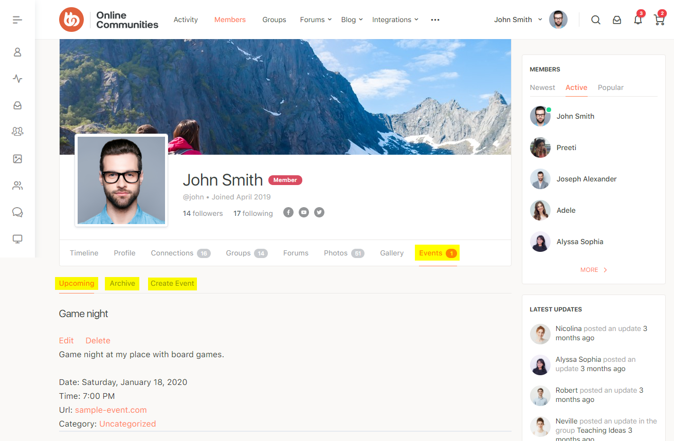 Buddypress Simple Events Preview Of A New Event | BuddyBoss BuddyPress Simple Events Preview of a new event