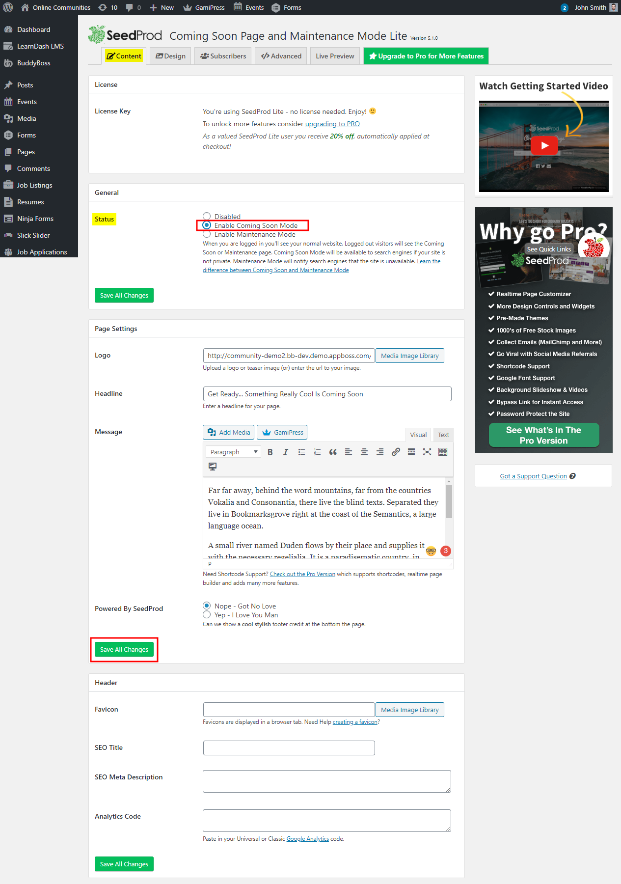 Coming Soon Page Under Construction  Maintenance Mode   Setting up the plugin