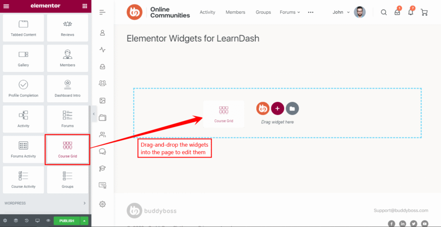 Elementor Widgets for LearnDash | BuddyBoss