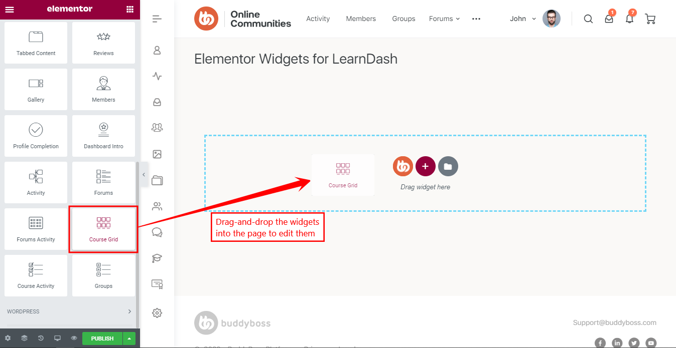 Elementor Widgets for LearnDash   Drag and drop course grid widget