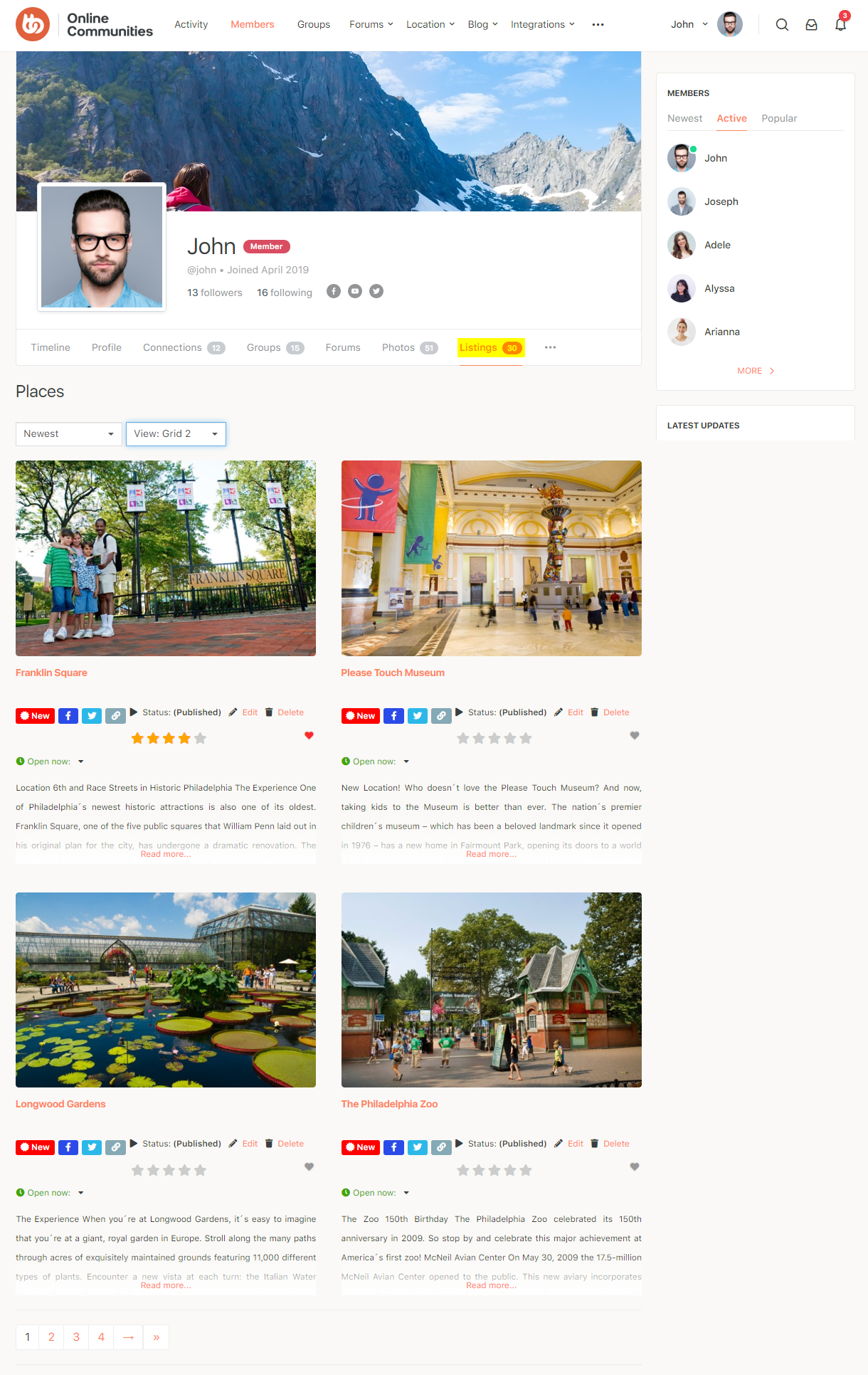 GeoDirectory   BuddyPress Integration   Listings tab preview