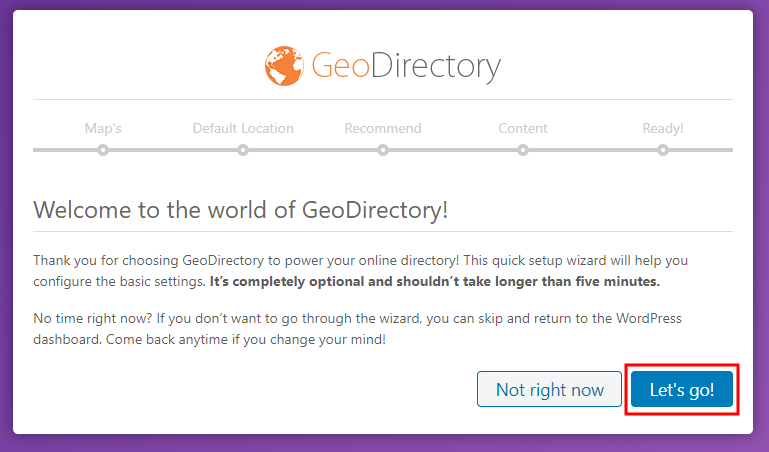 GeoDirectory   Setting up the plugin