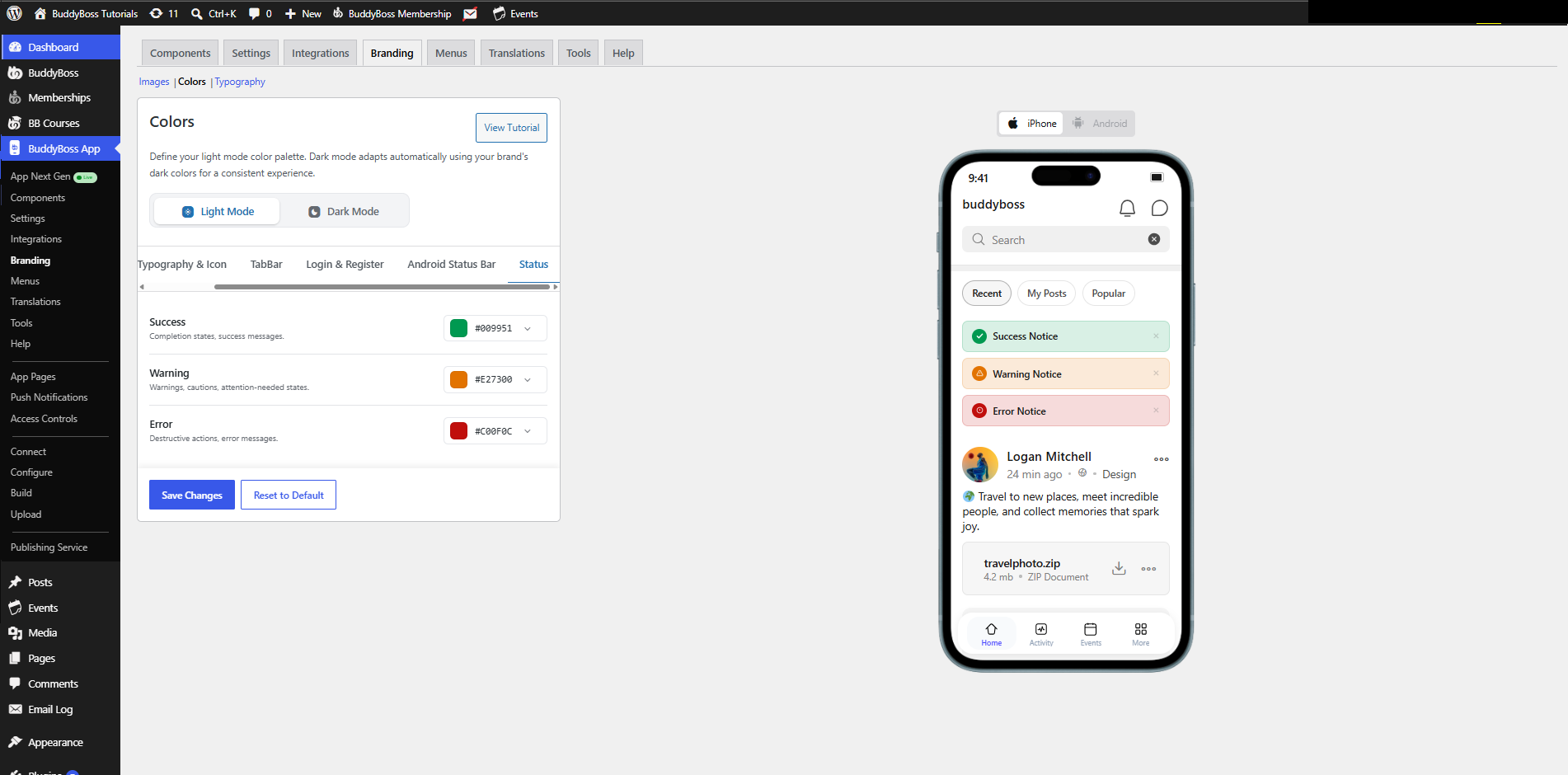 BuddyBoss App Colors