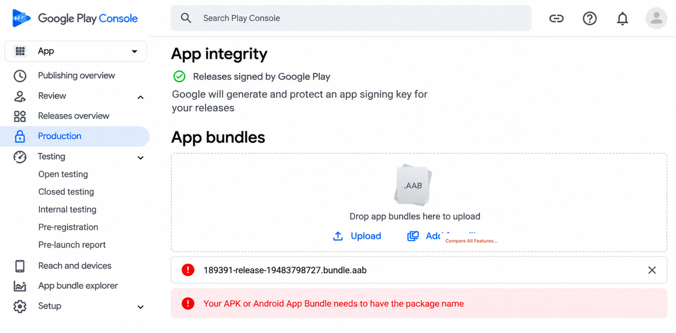 Android Package Name Mismatch