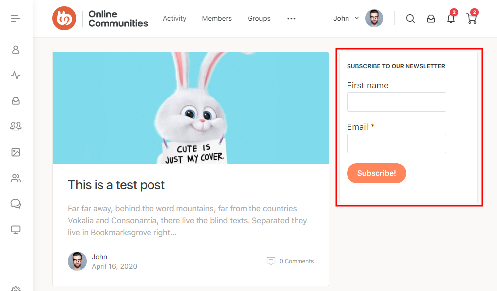 MailPoet   Form preview