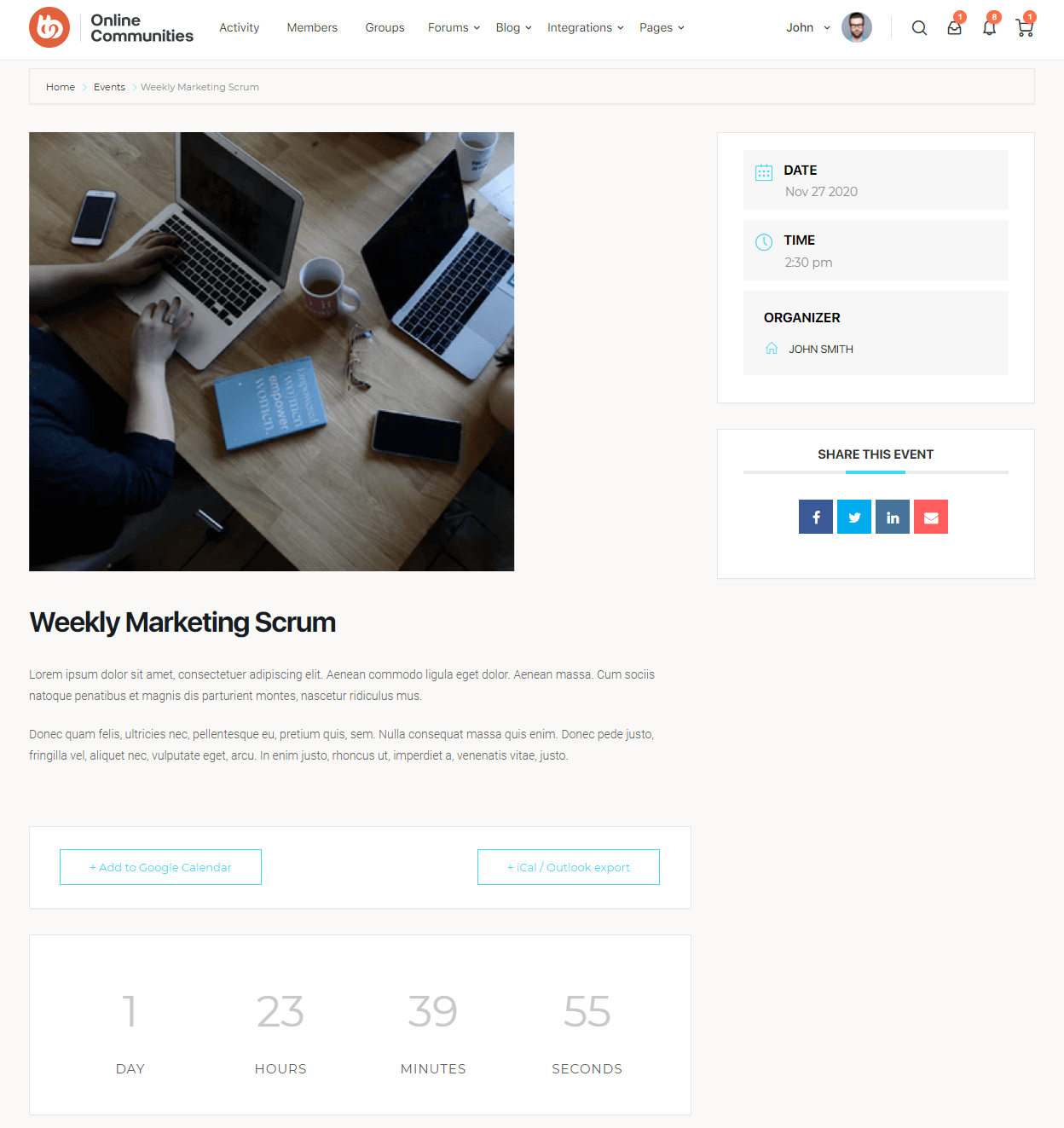 Modern Events Calendar   Single Event page preview