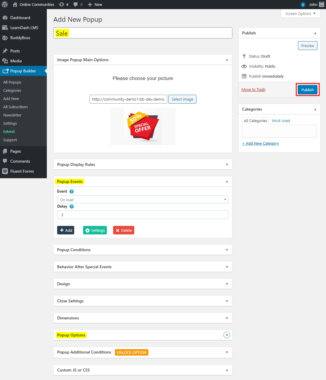 Popup Builder   Creating a new popup