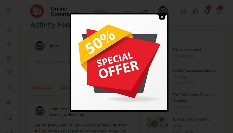 Popup Builder   Preview of the popup