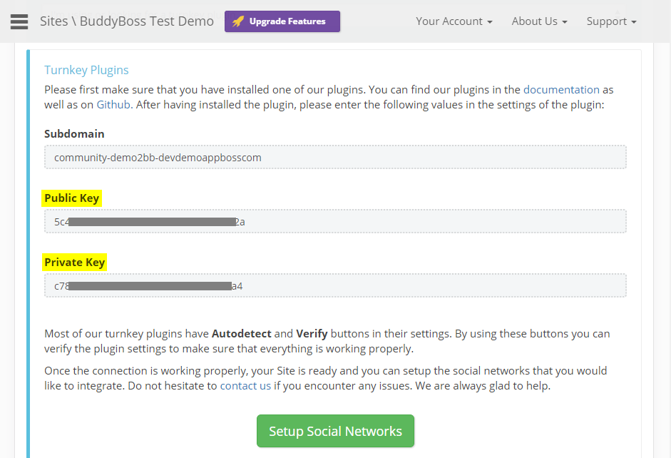 Social Login   Setting up the website in OneAll step 3