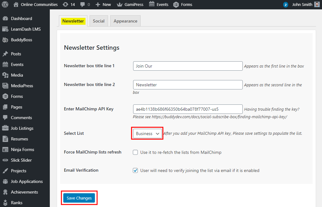 Social Subscribe Box   Setting up the plugin