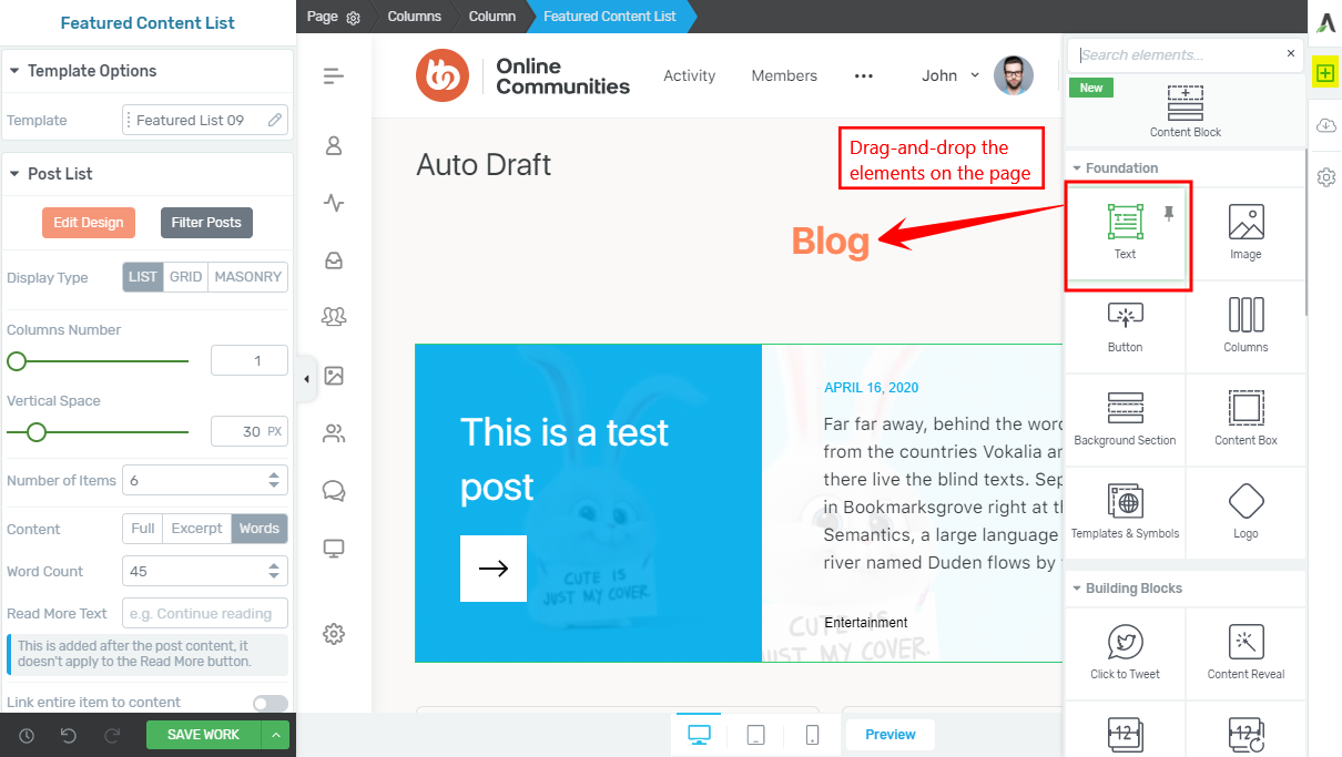 Thrive Architect Creating A Page | BuddyBoss Thrive Architect Creating a page