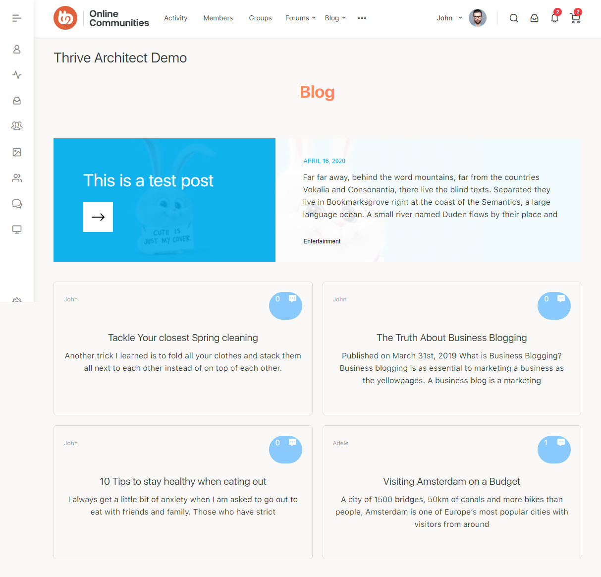 Thrive Architect Page Preview | BuddyBoss Thrive Architect Page preview