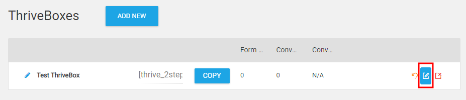 Thrive Leads   Editing a ThriveBox