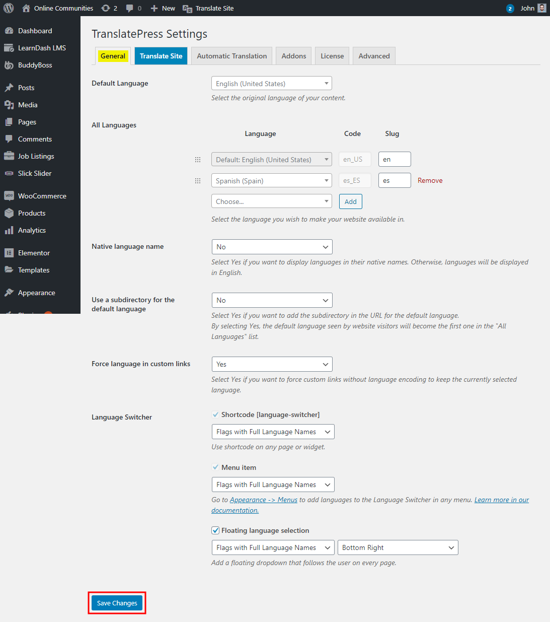 TranslatePress   Multilingual  Setting up the plugin