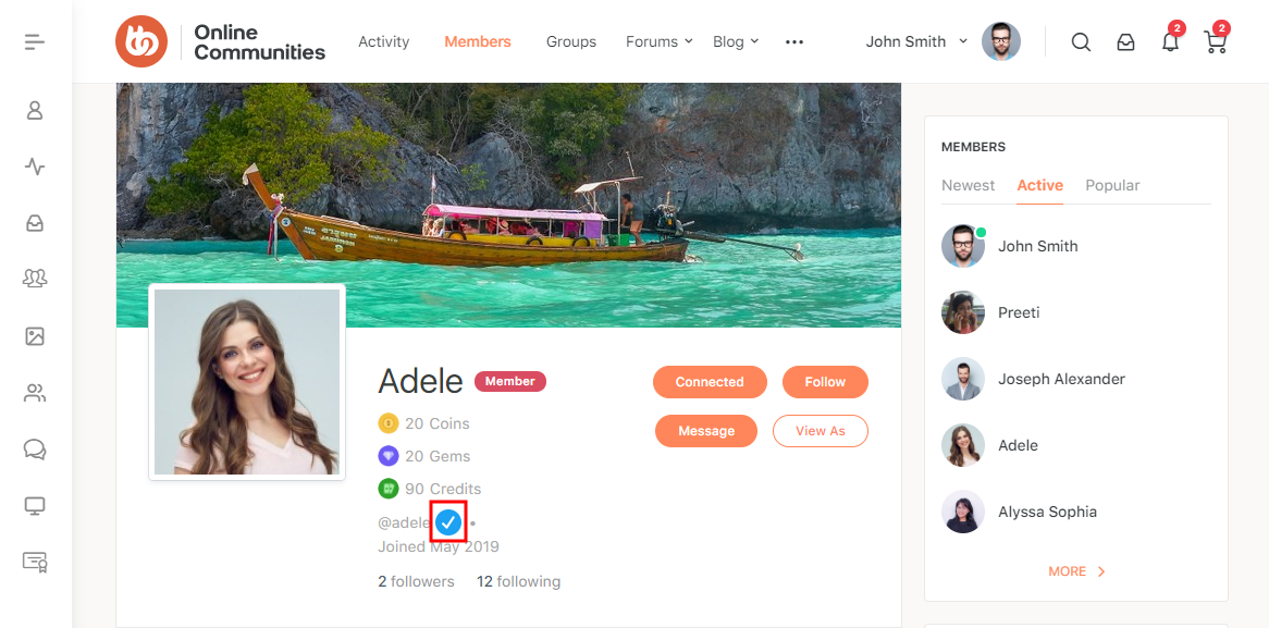 Verified Members   Marking a user as a verified member preview