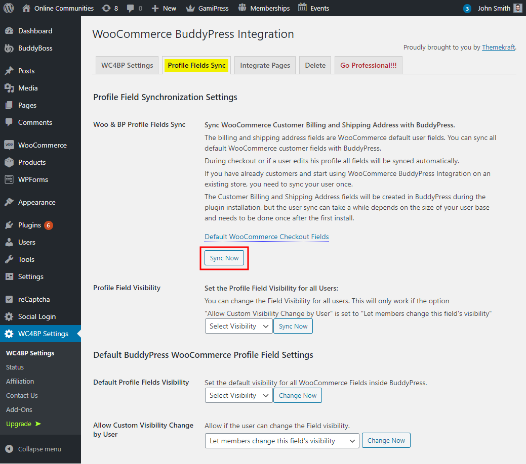 WC4BP   WooCommerce BuddyPress Integration   Setting up the plugin