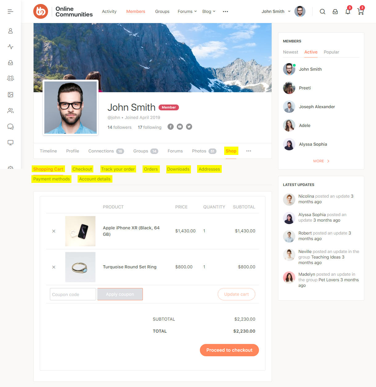 WC4BP   WooCommerce BuddyPress Integration   WooCommerce pages on a user's profile