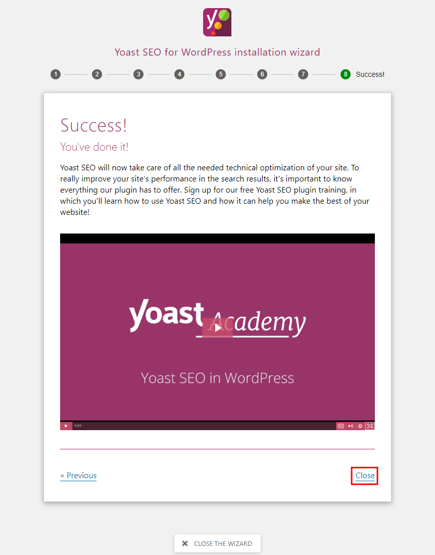 Yoast SEO  Setting up the plugin final step