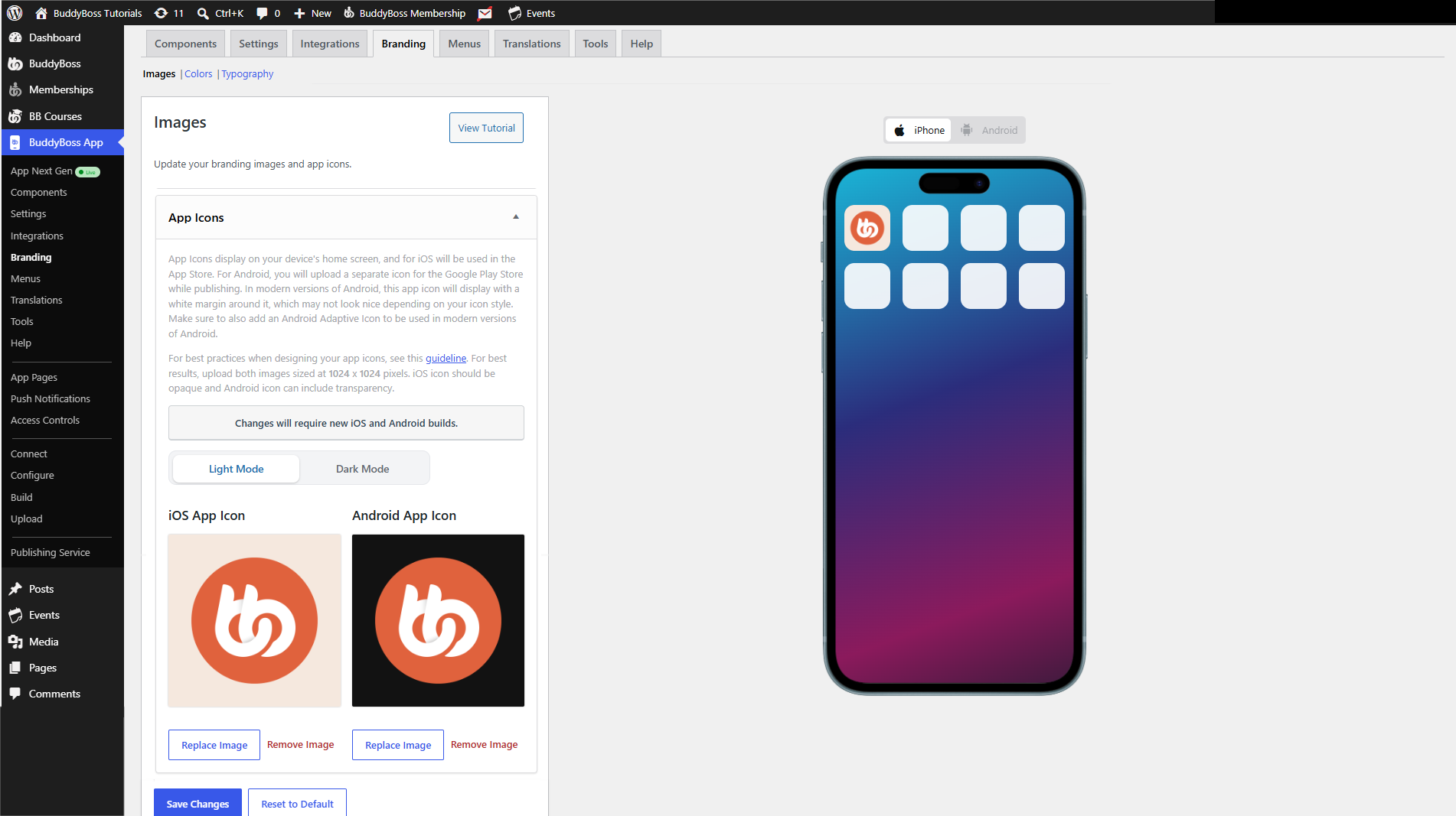 BuddyBoss App Images and Icons