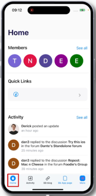 BuddyBoss App Homepage