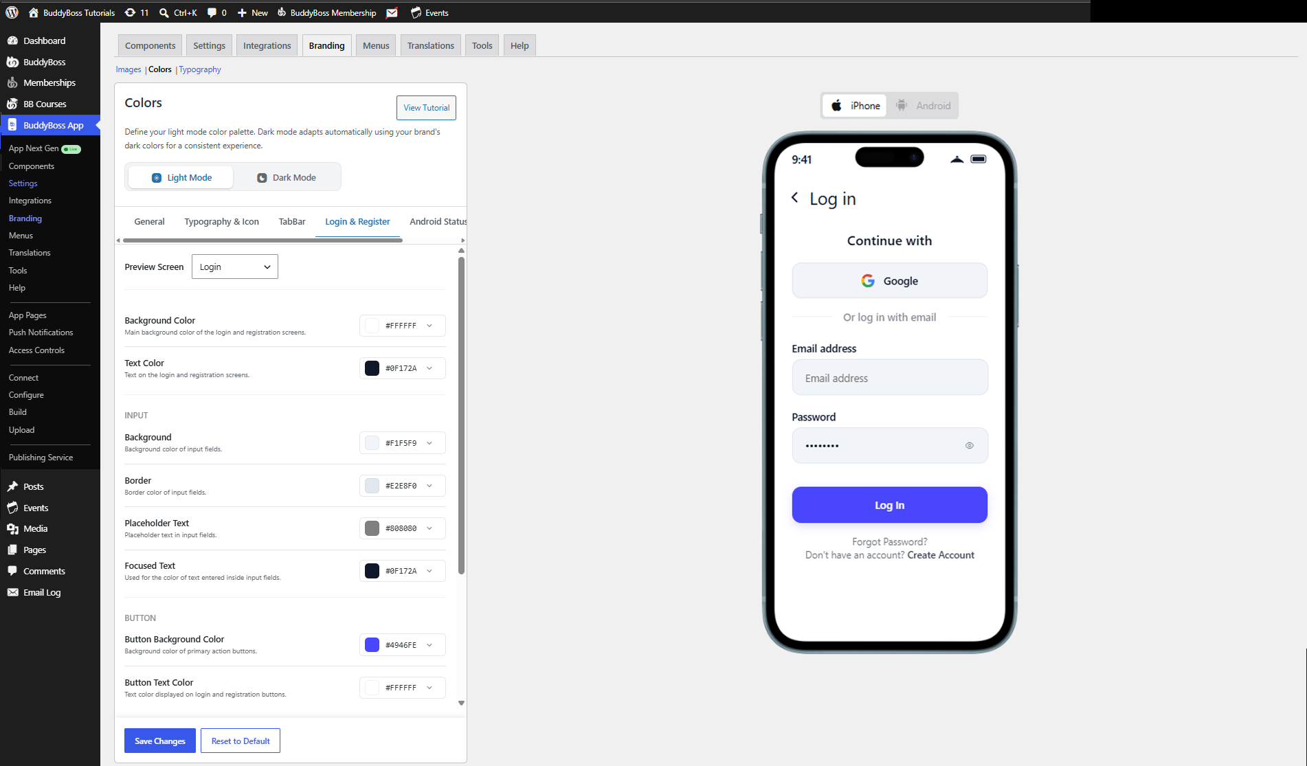 BuddyBoss App Colors