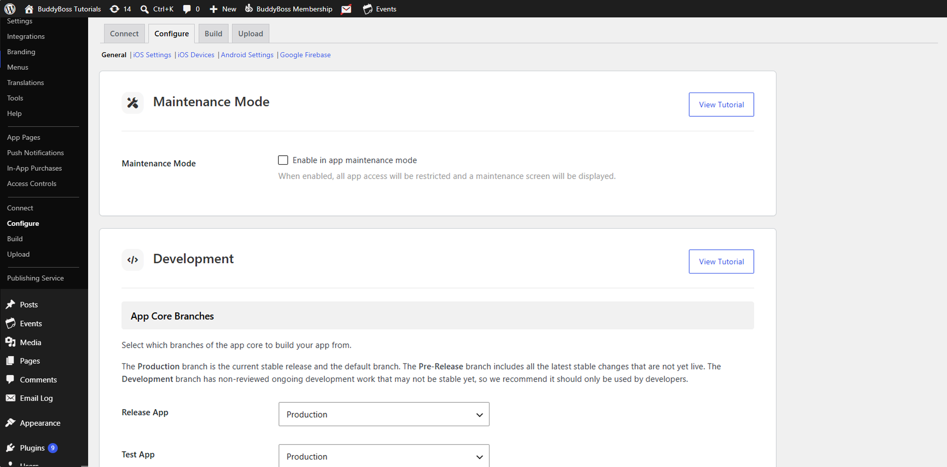 BuddyBoss App Maintenance Mode
