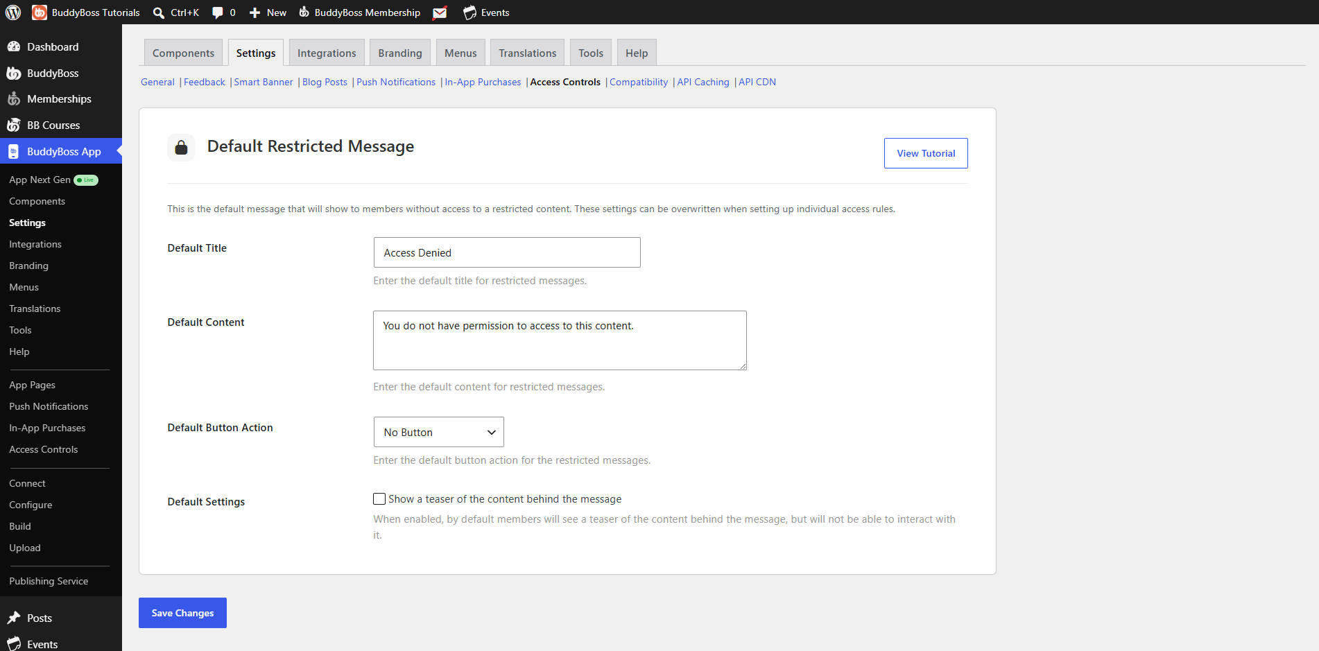 image | BuddyBoss BuddyBoss App Default Restricted Message