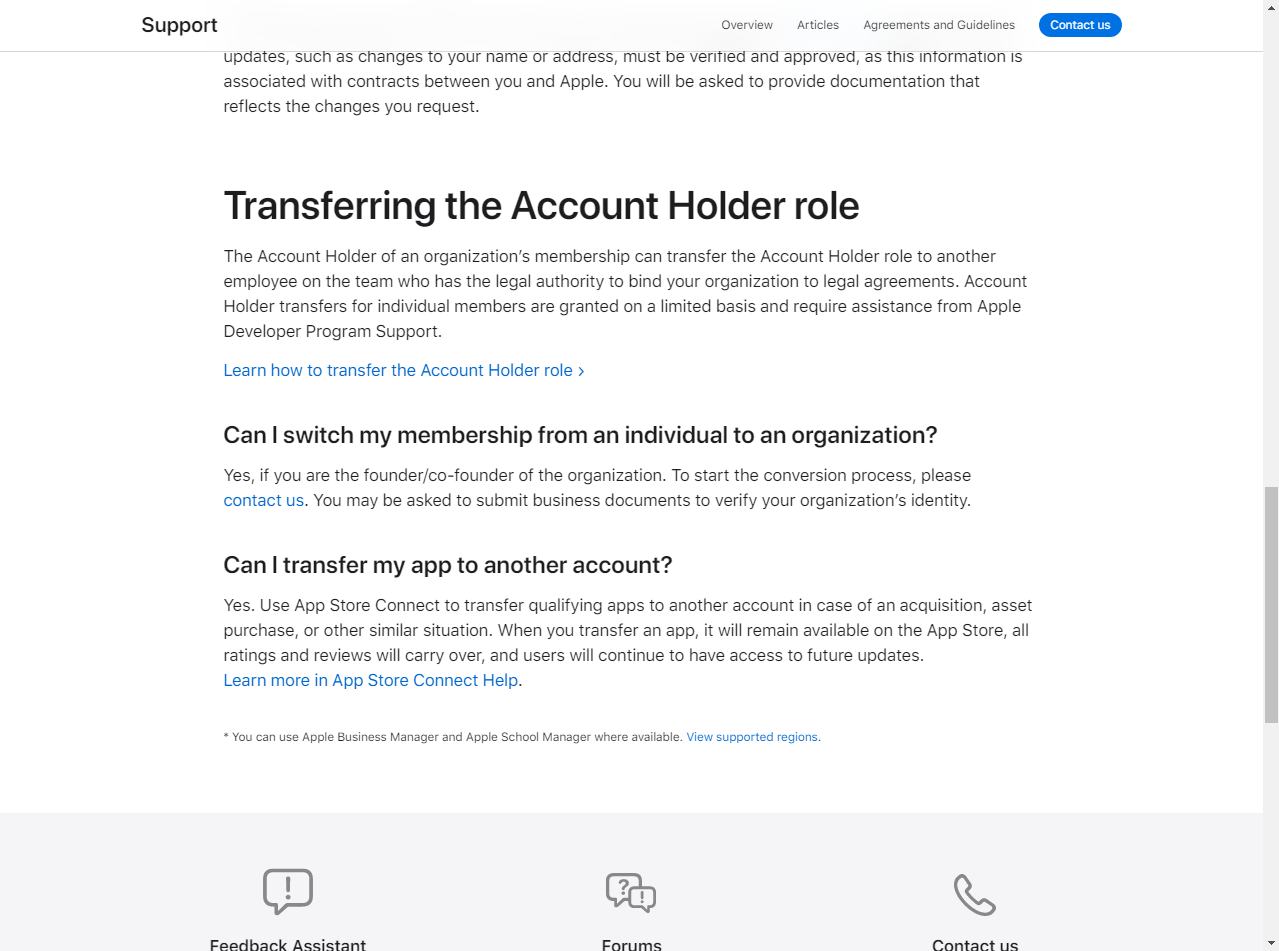 Apple Developer Account from Individual to Organization