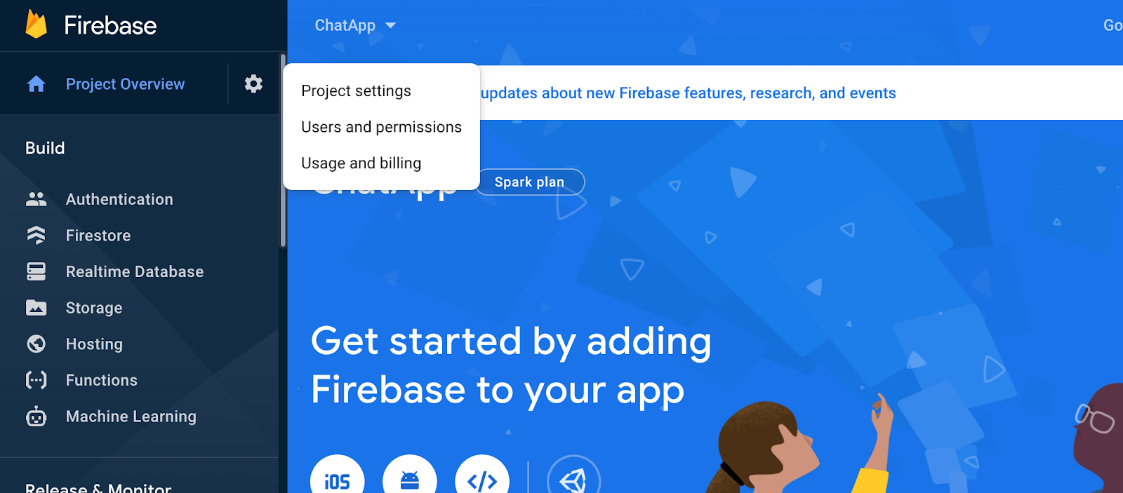 BuddyBoss as an Owner to your Firebase project