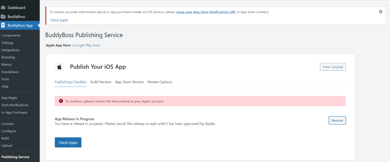 App Release In Progress