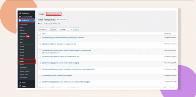 BuddyBoss > Emails > Email Layout