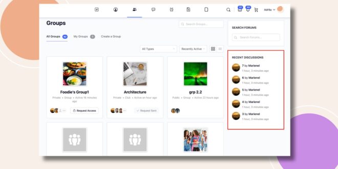 This screensho shows how the Forums Recent Topics Widget