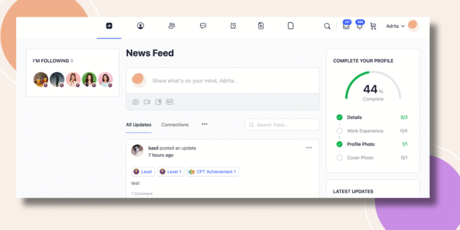 This screenshot shows how the Members Im following WIdget will be displayed