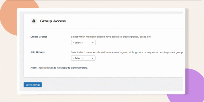 This screenshots shows where to configure the join group section