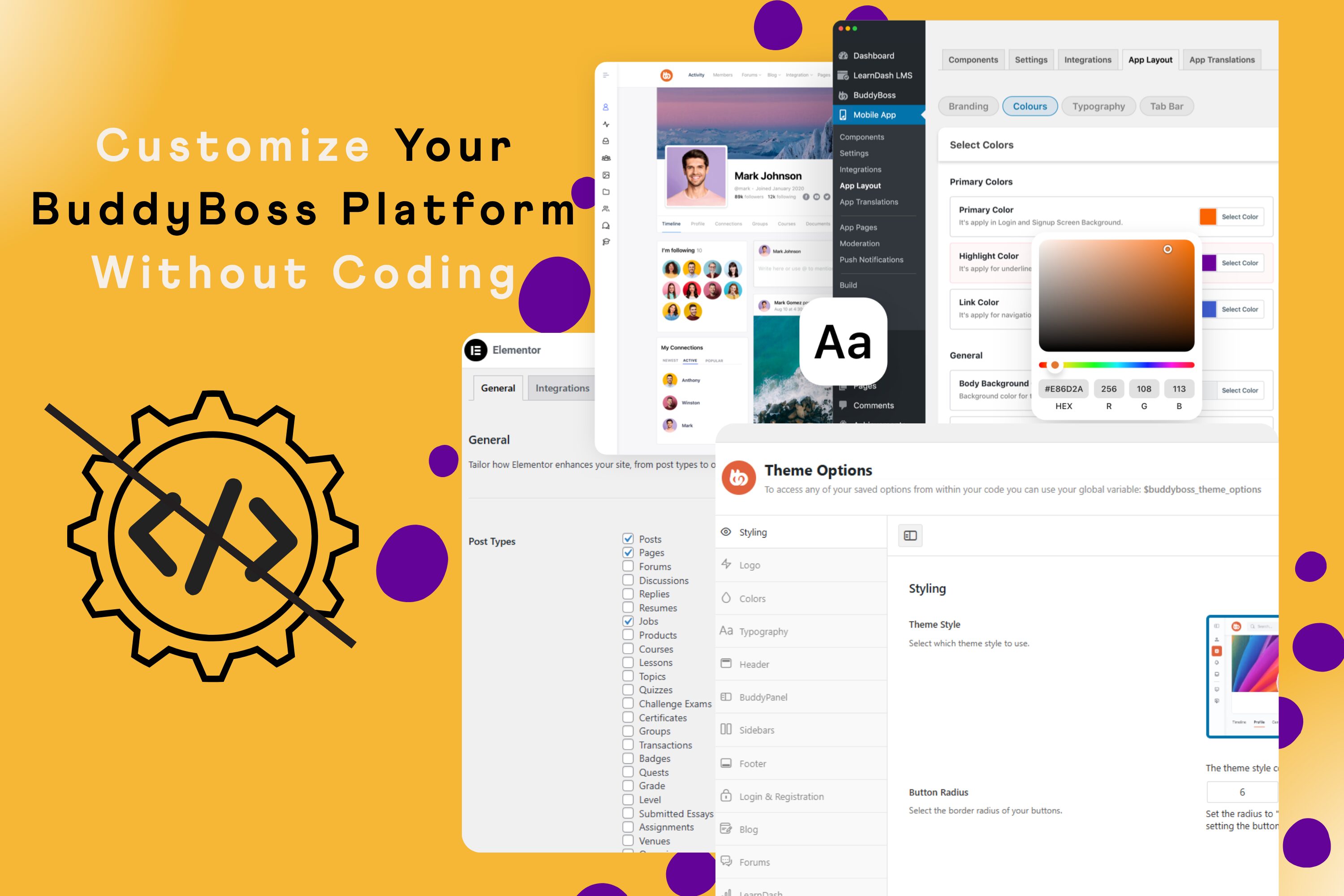 customize buddyboss app